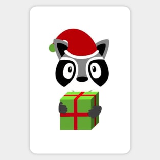 Holiday Trash Panda Holding Gift Sticker